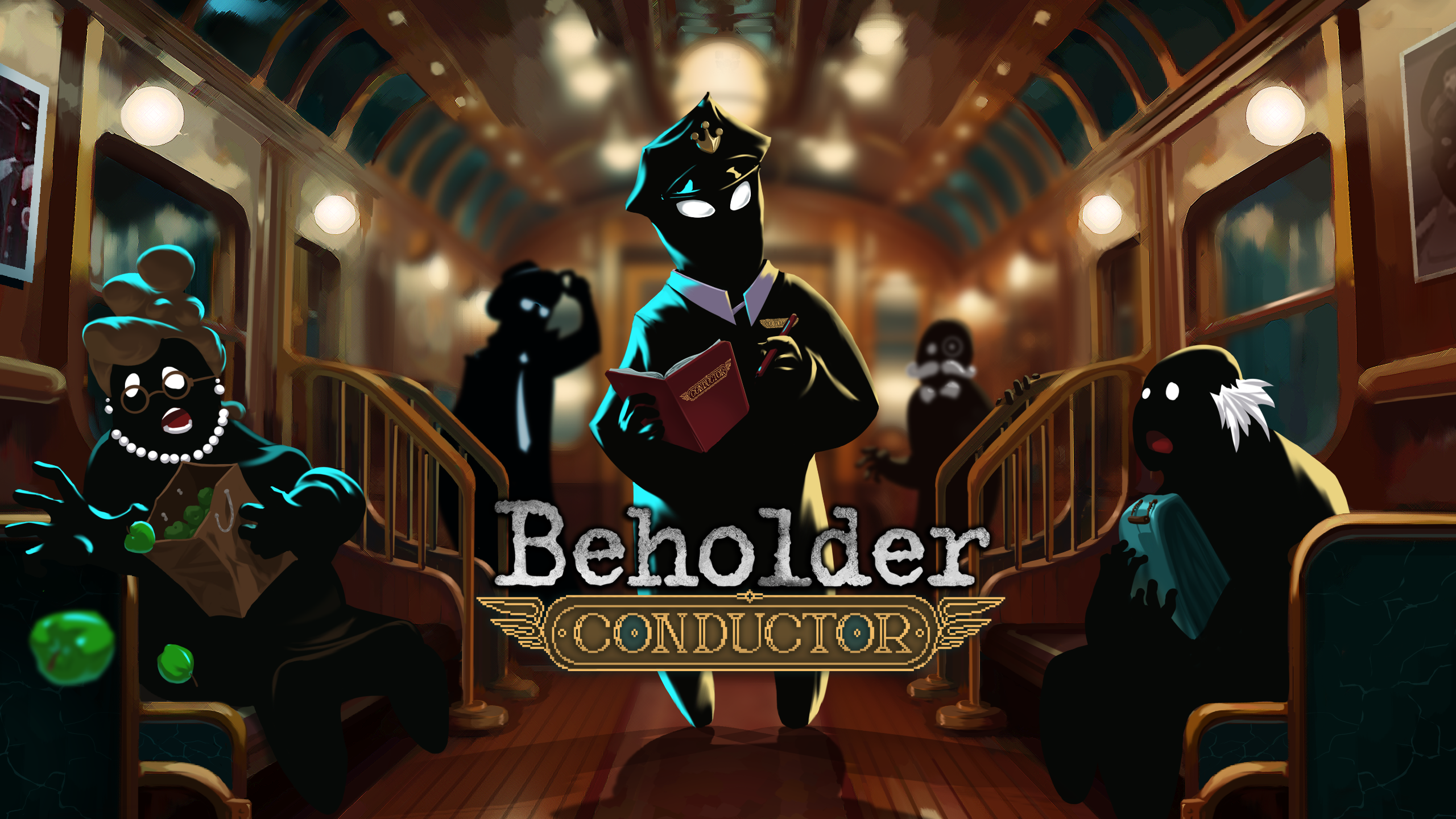 Beholder: Conductor artwork inside the Determination Bringer train